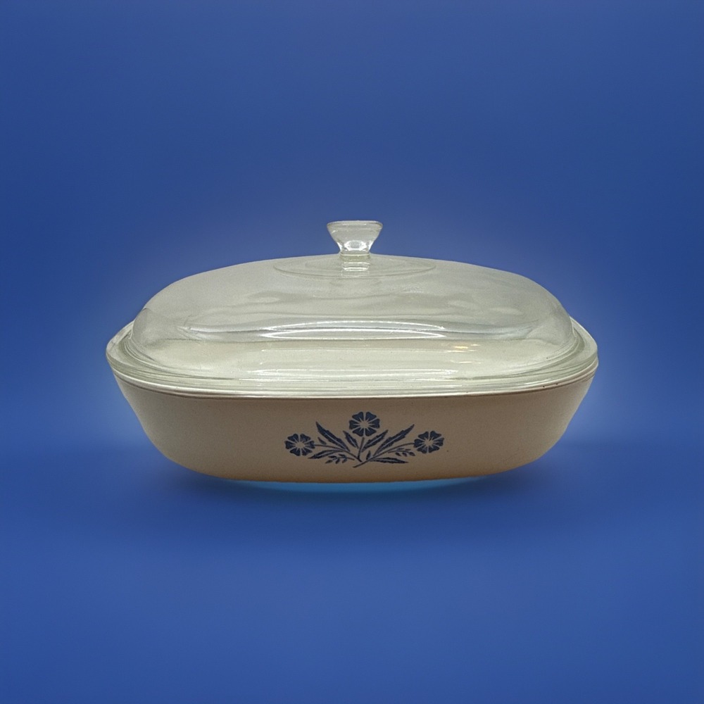Vintage Corning Ware Blue Cornflower 10" Casserole With Lid 1960's USA‎